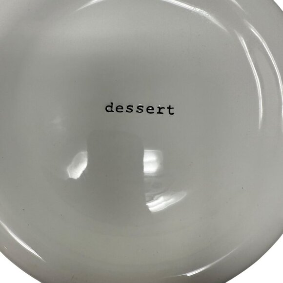 4 Pottery Barn Coffee House Dessert Plates Typewriter Minimalist White Black - Picture 9 of 9